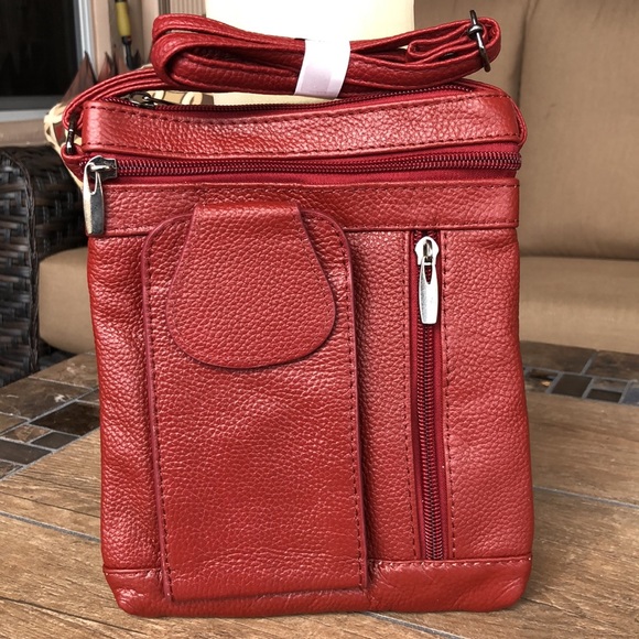 Handbags - Leather Multipocket Crossbody